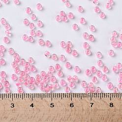 (191C) Pink Lined Crystal TOHO Round Seed Beads, Japanese Seed Beads, (191C) Pink Lined Crystal, 8/0, 3mm, Hole: 1mm, about 1110pcs/50g