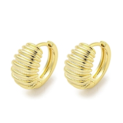 Real 18K Gold Plated Brass Hoop Earrings, Real 18K Gold Plated, 14x8.5mm