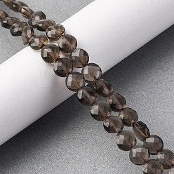 Ice Obsidian Натуральные ледяные обсидиановые бусинки, граненый ромб, плоско-круглые, 8~8.5x4.5~6.8 мм, отверстие : 0.8~1.2 мм, около 48~49 шт / нитка, 15.08~15.35 дюйм (38.3~39 см)