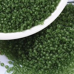 (RR158F) Матовый Прозрачный Оливковый Миюки круглые бусины рокайль, японский бисер, (rr 158 f) матовая прозрачная олива, 15/0, 1.5 мм, Отверстие: 0.7 мм, о 5555 шт / бутылка, 10 г / бутылка