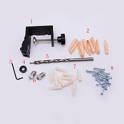 Mixed Color Aluminum Alloy Pocket Hole Jig Kits, 15Degree Optique Hole, Mixed Color, 40x107~161x76mm