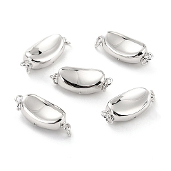 Платина Родиевое покрытие 925 застежки для коробок из стерлингового серебра, слиток, платина, 8x18x6 мм, отверстие : 2 мм