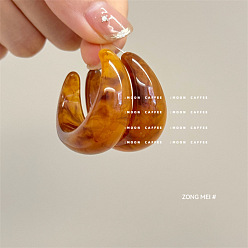 Перу Смола серьги, c-образный, платина, Перу, 40x40 мм