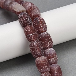 Индийский Красный Естественные выветрившиеся агатовые бусины, окрашенная и подогревом, баррель, Индийская красная, 17~18x12.5~13 мм, отверстие : 1.2~1.4 мм, около 22 шт / нитка, 15.08'' (38.3 см)