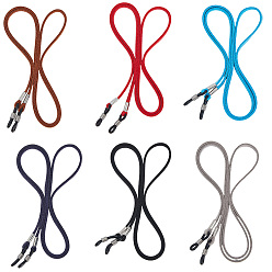 (52) Непрозрачная лаванда 6 шт. 6 цвета искусственной замши ремешок на шею для очков, с 1 салфетками для чистки замши из микрофибры из поликарбоната, разноцветные, 708x3.5x1 мм