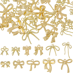 Золотой 44шт 11 подвески из сплава с гальванопокрытием, бантом, золотые, 11~23x9.5~19x1~4 мм, отверстие : 1.4~1.6 мм, 4 шт / стиль