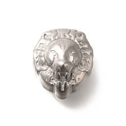 Нержавеющая Сталь Цвет Антикоррозийные 304 европейские бусины из нержавеющей стали, бусины с большим отверстием, голова льва, цвет нержавеющей стали, 13.5x11.5x11.5 мм, отверстие : 4.5 мм
