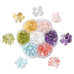 Mixed Stone 84G 7 Styles Natural & Synthetic Mixed Gemstone Beads Set, Chip, Mixed Dyed and Undyed, 4~10x4~6x2~4mm, Hole: 1mm, about 12g/style