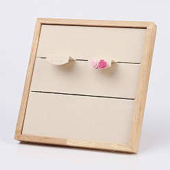 PeachPuff Wood Earring Displays, with Faux Suede, Rectangle, PeachPuff, 19x10x19cm