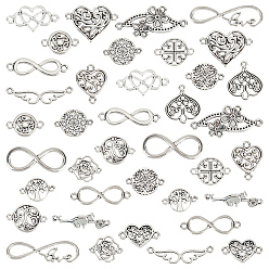 (52) Непрозрачная лаванда 95 ПК 19 стили сплава звеньев / соединителей тибетского стиля, разнообразные, разноцветные, 6~37.5x8~37x1 мм, отверстие : 1~2 мм, 5 шт / стиль