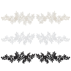 (52) Непрозрачная лаванда 3 парные 3 аппликации с компьютерной вышивкой из полиэстера и узором в виде розы, пришить заплатки, костюм чонсам аксессуары, разноцветные, 377x165x1.5 мм, 1 пары / стиль