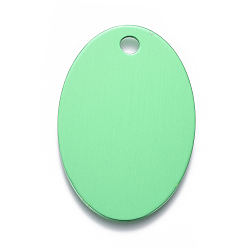 Mixed Color Pet Aluminium Pendants, Stamping Blank Tag, Oval, Mixed Color, 38x25x1mm, Hole: 3.5mm