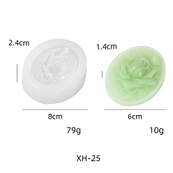 Oval Пищевые силиконовые формы для свечей своими руками, для изготовления ароматических свечей, цветок, овальные, 80x24 мм