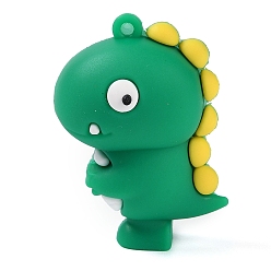 Морско-зеленый Пластиковые подвески из пвх, динозавр, цвета морской волны, 43x31x25.5 мм, отверстие : 2.5 мм