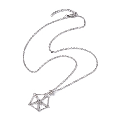 Платина Мешочек макраме из нержавеющей стали, пустой держатель для камней для изготовления подвесных ожерелий, колье-цепочка из латуни с застежкой-карабином, платина, 18-7/8 дюйм (48 см)