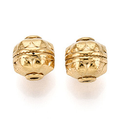 Настоящее золото 14K 304 из нержавеющей стали бусы, круглые, реальный 14 k позолоченный, 9.5x9 мм, отверстие : 1.8 мм
