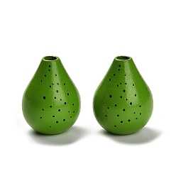 Pear Деревянные бусины, цветные фрукты, груша, 24.5x19.5 мм, отверстие : 3.5~4 мм
