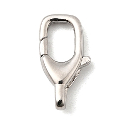 Платина Карабин-лобстеры, латунные, долговечный, без свинца и без кадмия, стойки покрытие, овальные, платина, 15x8x3.5 мм, отверстие : 2x2.5 мм