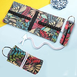 Лист Сумка для хранения вязальных спиц из ткани, портативный органайзер для крючков для путешествий, Чехол-держатель для спиц для переноски принадлежностей для вязания крючком, лист, 370x175 мм