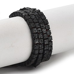 Лавовый камень Бусы из натуральной лавы, матовые, кубические, 2~2.5x2~2.5x2~2.5 мм, отверстие : 0.8 мм, около 176 шт / нитка, 15.75'' (40 см)