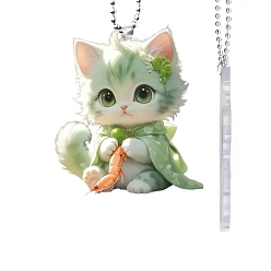 Cat Shape Акриловые подвесные украшения, для внутреннего зеркала заднего вида автомобиля подвесной орнамент, форма кошки, 80 мм