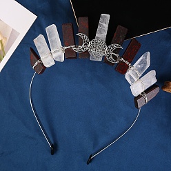 Гелиотроп Обручи для волос из натурального кровавого камня, аксессуары для волос для женщин и девочек, 180x155x15 мм