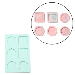 Светло-серый Фиксатор пищевого силикона с частицами воска, Формы для штампов с восковой печатью для изготовления штампов в стиле ретро, разнообразные, светло-серый, 133x85x4 мм