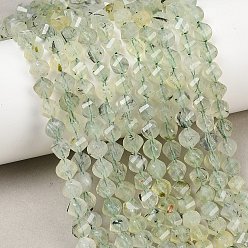 Пренит Природные пренит нитей бисера, граненые, твист, 6~6.5x5x5 мм, отверстие : 1 мм, около 58~61 шт / нитка, 14.17''~14.69'' (36~37.3 см)