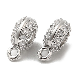 Платина Дужка из латуни с цирконием, трубные поручители, без кадмия, без никеля и без свинца, плоско-круглые, платина, 11x4x8 мм, отверстие : 1.5 мм