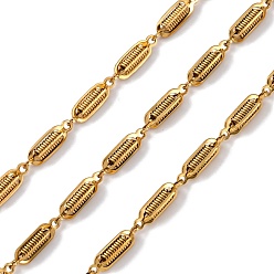 Настоящее золото 18K 304 цепи из нержавеющей стали с петлями индейки, ионное покрытие (ip), несварные, с катушкой, реальный 18 k позолоченный, 13x3.8x4 мм