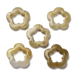 Топаз Нефрит Кабошоны из натурального топазового нефрита, 5-лепесток полые цветок, 29x30x6 мм