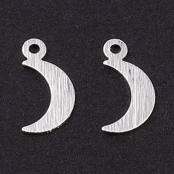 Посеребрённый Латунь прелести, долговечный, луна, 925 серебро покрытием, 11.5x5.5x0.4 мм, отверстие : 1 мм