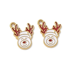 Олень 304 нержавеющей стальной эмали подвески, прелести рождественской тематики, ионное покрытие (ip), реальный 18 k позолоченный, олень, 16x14x1.5 мм, отверстие : 1.8 мм