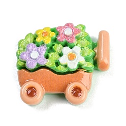 Цветок Парк тема мультфильм смоляные кабошоны, цветок корзина, 22.5x25.5x9 мм