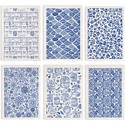 Mixed Shapes 6шт. 6 стили бумажные керамические наклейки, гончарная керамика глиняная переводная бумага, подглазурная цветочная бумага, разнообразные, 520x370 мм, картина: 48x33 мм, 1 шт / стиль