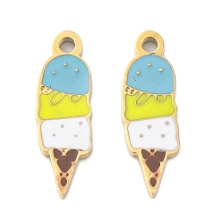 Небесно-голубой Ионное покрытие (ip) 304 подвески из нержавеющей стали, с эмалью, реальный 14 k позолоченный, очарование мороженого, голубой, 11.5x3.5x0.8 мм, отверстие : 0.8 мм