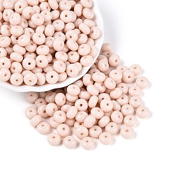 Желтая Старая Ткань  Стеклянный бисер непрозрачных цветов, рондель, круглое отверстие, старое кружево, 8~8.5x4.5~5 мм, отверстие : 1.2~1.8 мм, Около 957 шт / фунт