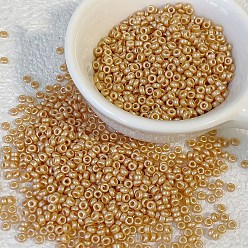 (932FM) Темно-синий аква-матовый с подкладкой Стеклянный бисер непрозрачных цветов, рондель, темно-золотистые, 3 мм, отверстие : 0.7 мм, о 500~600 шт / комплект