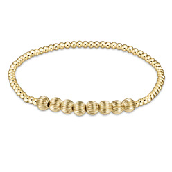 Golden Runde, elastische Armbänder aus Messing im böhmischen Stil, golden, 6.89 Zoll (17.5 cm)