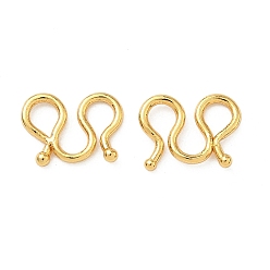 Настоящее золото 24K Крючки и S замочки-крючки, латунь , долговечный, без свинца и без кадмия, стойки покрытие, реальный 24 k позолоченный, 8x10.5x1 мм