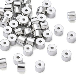 Platinum SHEGRACE Brass Beads, Cadmium Free & Nickel Free & Lead Free, Column, Platinum, 4x4x3mm, Hole: 1mm