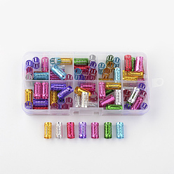 (52) Непрозрачная лаванда Алюминиевые дреды бусы украшение для волос, манжеты для волос, разноцветные, 15~16x8 мм, отверстие : 7 мм, Около 90 шт / коробка