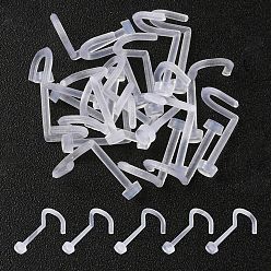 Белый Акриловое кольцо в нос "рыбий хвост", украшения для пирсинга тела для нее, белые, 8.5x5x6 мм, штифты : 0.8 мм