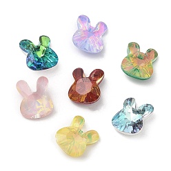 (52) Непрозрачная лаванда Стеклянные стразы кабошоны, задние и задние, кролик, разноцветные, 12x10x5~5.5 мм
