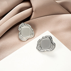 Самородки 304 из нержавеющей стали серьги, цвет нержавеющей стали, самородки, 35x25 мм