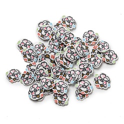 Colorful Handmade Polymer Clay Cabochons, Polymer Clay Slices for Nail Art & Phone Cases, Cattle, Colorful, 5x5.5x0.5mm, about 25000pcs/500g