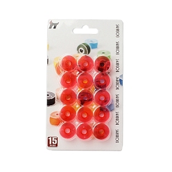 Красный Прозрачные пластиковые пустые катушки для проволоки, нить шпульки, красные, 20x11 мм, 15 шт / комплект