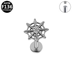 Другие Серьги из титанового сплава для хряща, платина, паутины, 8.4x8.4 мм, штифты : 1.2 мм, Длина стержня: 8мм