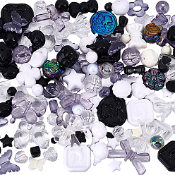 (52) Непрозрачная лаванда 150 г непрозрачные и прозрачные акриловые бусины, разнообразные, разноцветные, 7.5~33x7.5~43.5x4.5~16 мм, отверстие : 1.2~4 мм