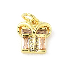 Pink Латунные микро проложить кубического циркония подвески, подарочные подвески, долговечный, без кадмия и без свинца, стойки покрытие, реальный 18 k позолоченный, с целью перехода в кольце, розовые, 10.5x9.5x3 мм, отверстие : 3 мм
